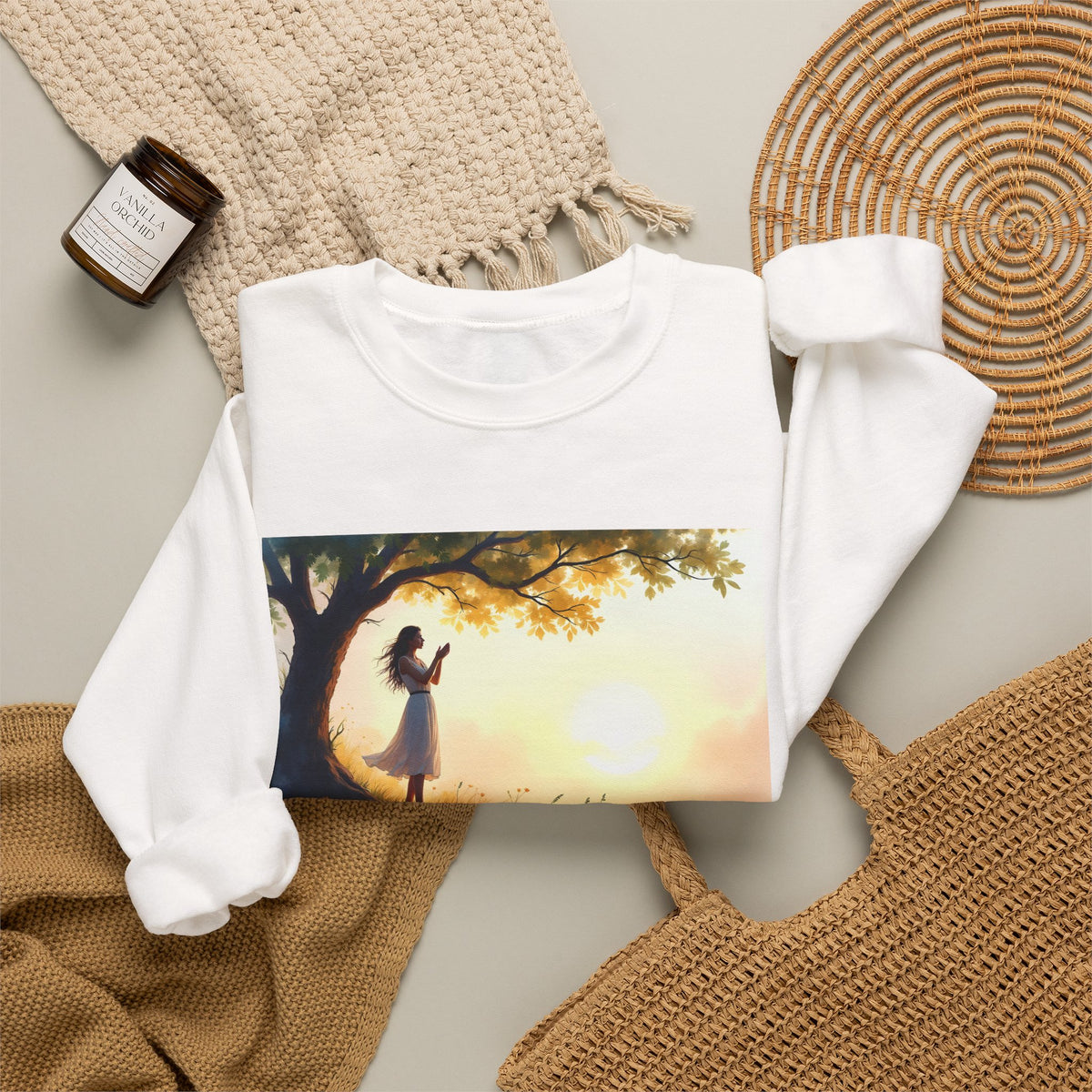 Woman's Sunrise Prayer in Nature - Crewneck Sweatshirt | Prayer Shirt