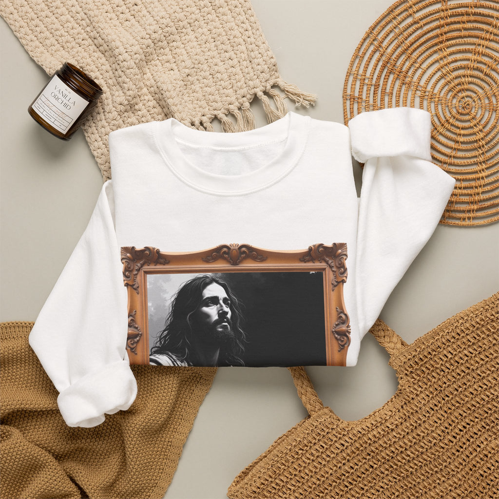 Contemplative Jesus - Framed - Crewneck Sweatshirt | Quiet Focus