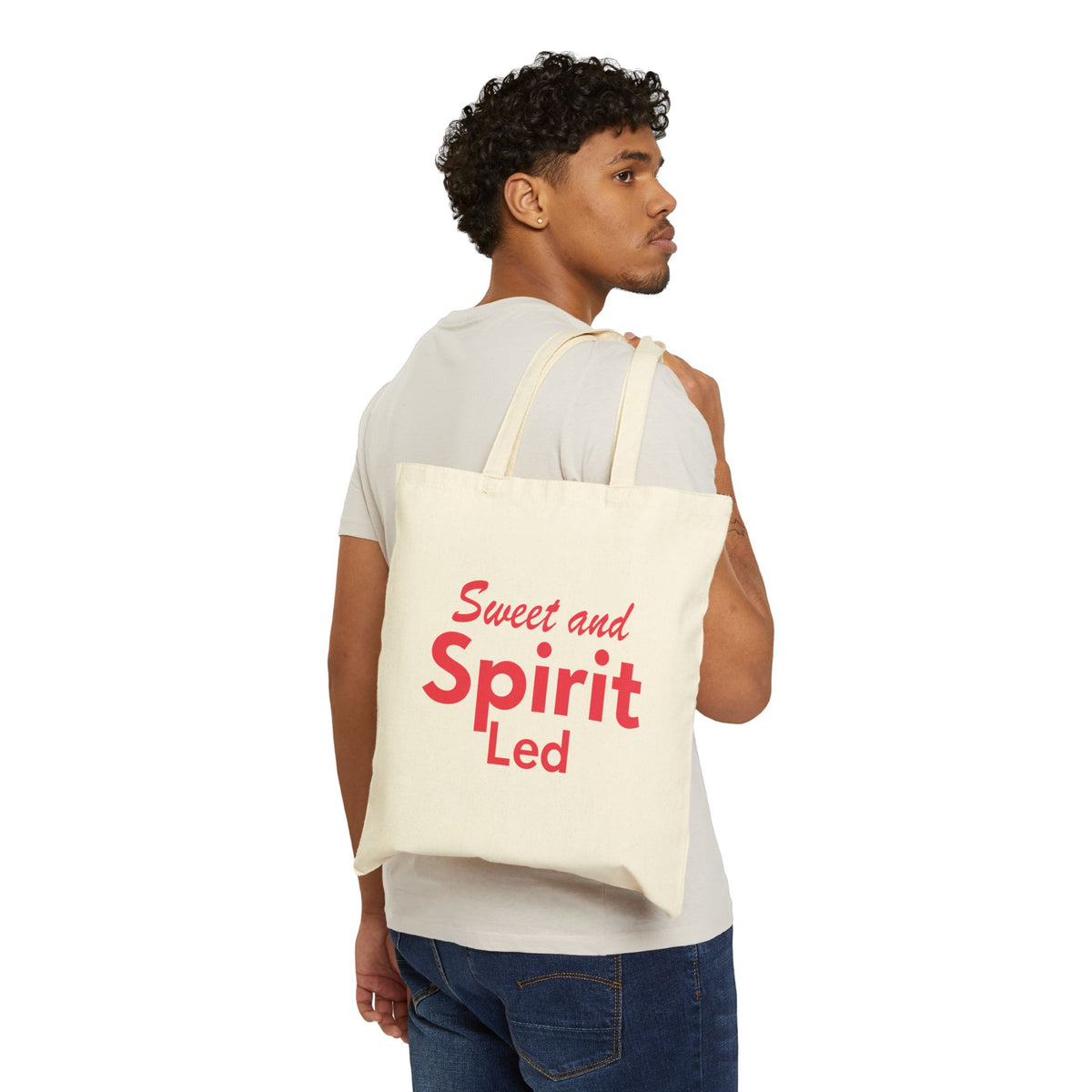 Sweet and Spirit Led - Canvas Tote Bag - Holy Spirit Guided Life