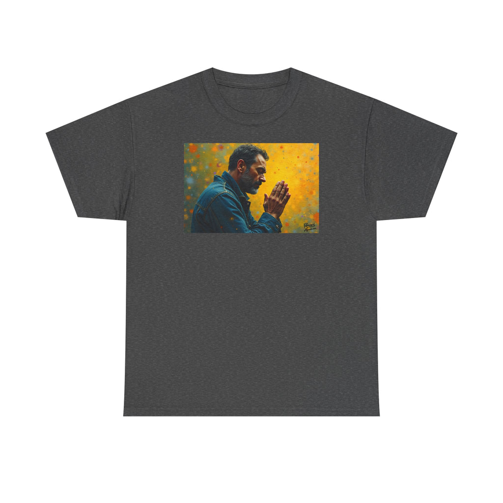 Man in Prayer - T-Shirt | Religious Inspirational Tee, Prayer Artwork
