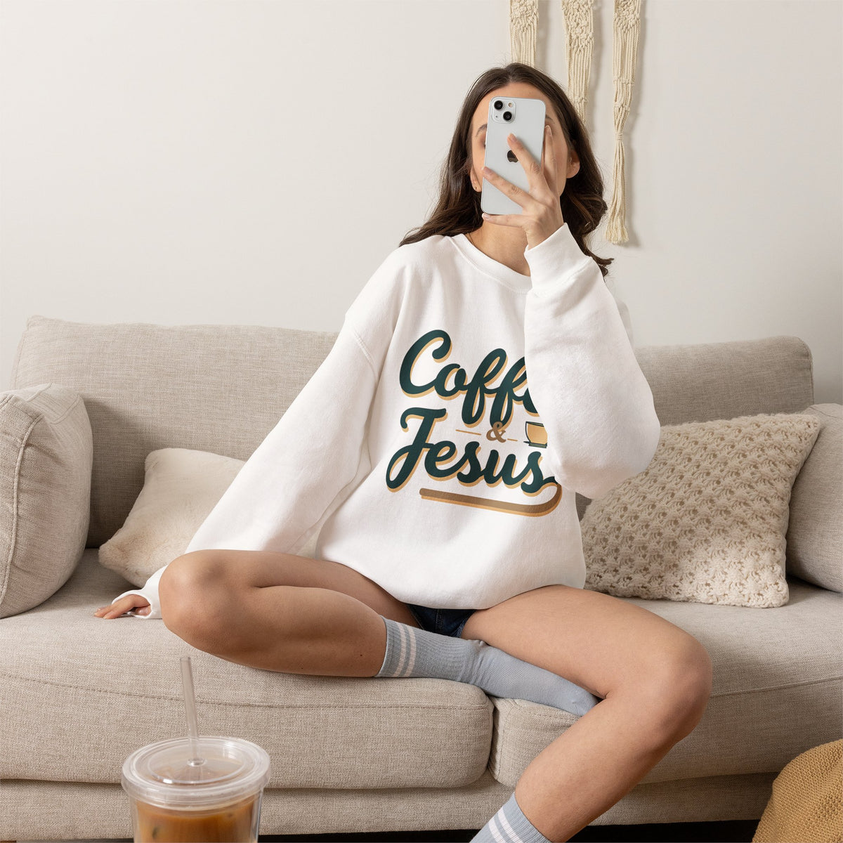 Coffee and Jesus - Crewneck Sweatshirt | Simple Morning Rhythm