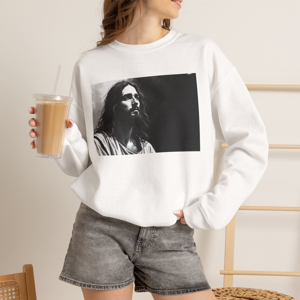 Contemplative Jesus - Crewneck Sweatshirt | Quiet Focus
