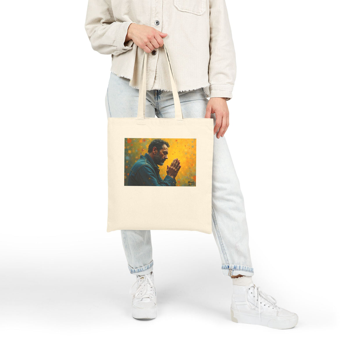 Man in Prayer - Canvas Tote Bag