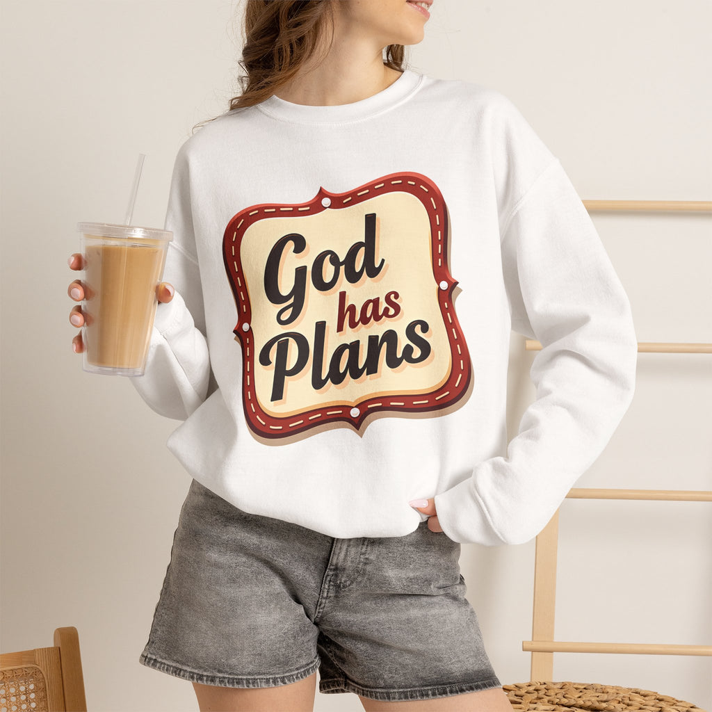 God Has Plans - Jeremiah 29:11 - Crewneck Sweatshirt | Trust God's Purposes