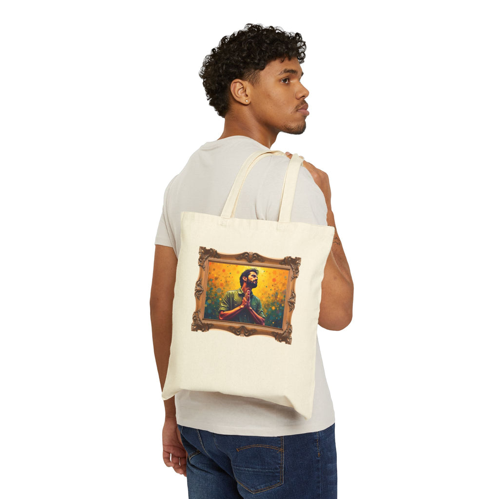 Praying Man Starburst - Framed - Canvas Tote Bag