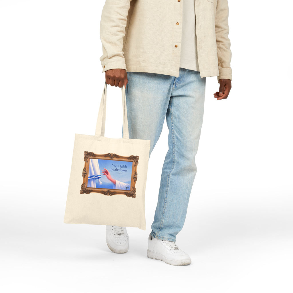 Your Faith Healed You (Luke 8:48) - Framed - Canvas Tote Bag