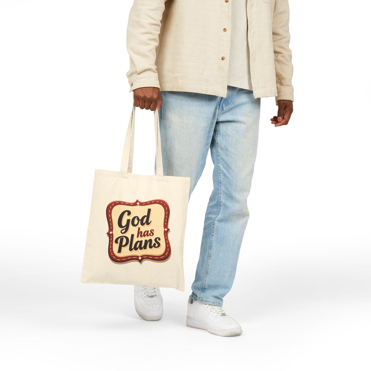 God Has Plans - Jeremiah 29:11 - Canvas Tote Bag - Trust God's Purposes