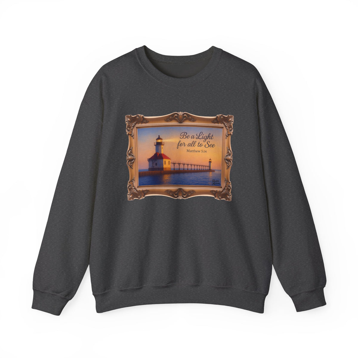 Be a Light - Matthew 5:14 - Framed | Crewneck Sweatshirt | Christian Art | Inspirational Scripture