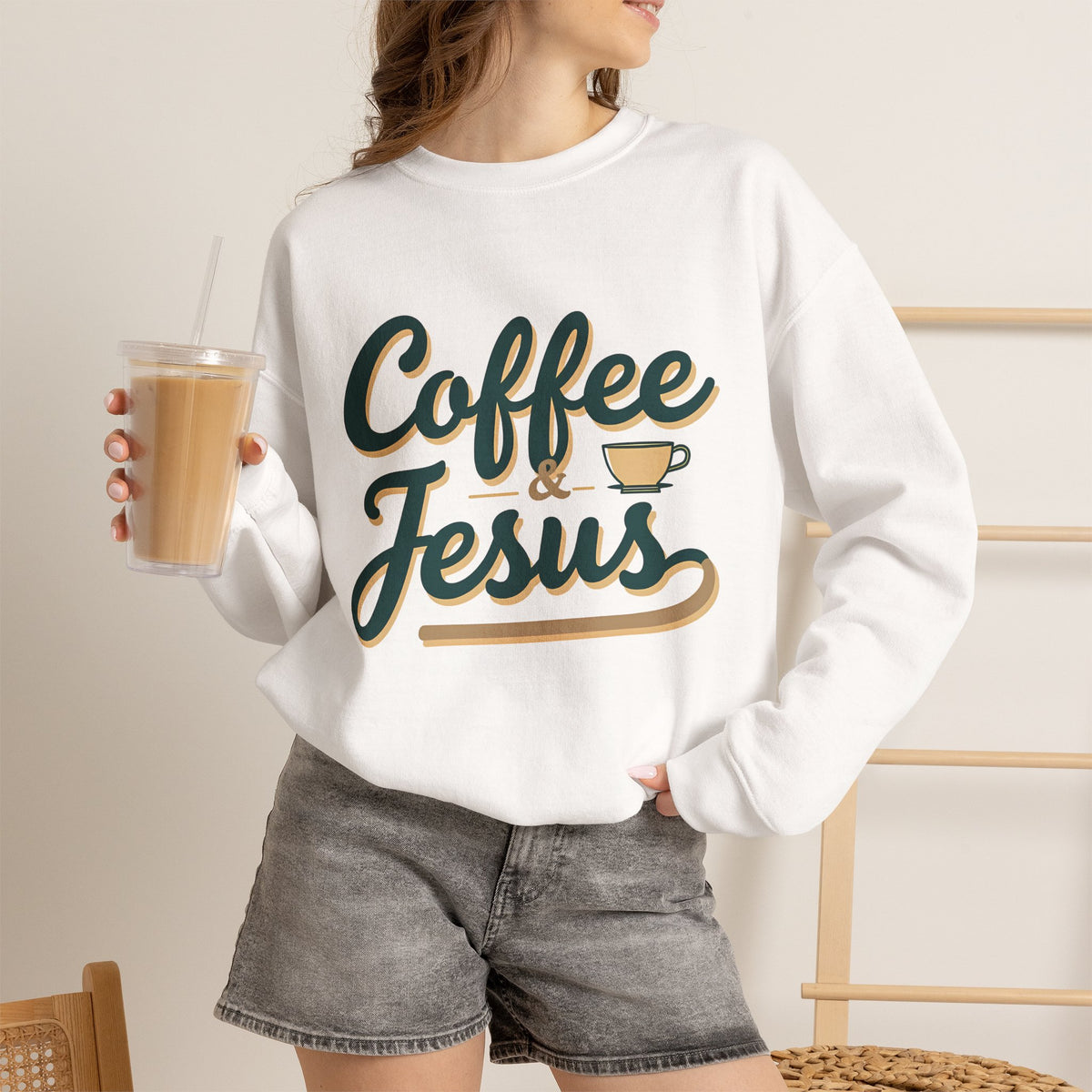 Coffee and Jesus - Crewneck Sweatshirt | Simple Morning Rhythm