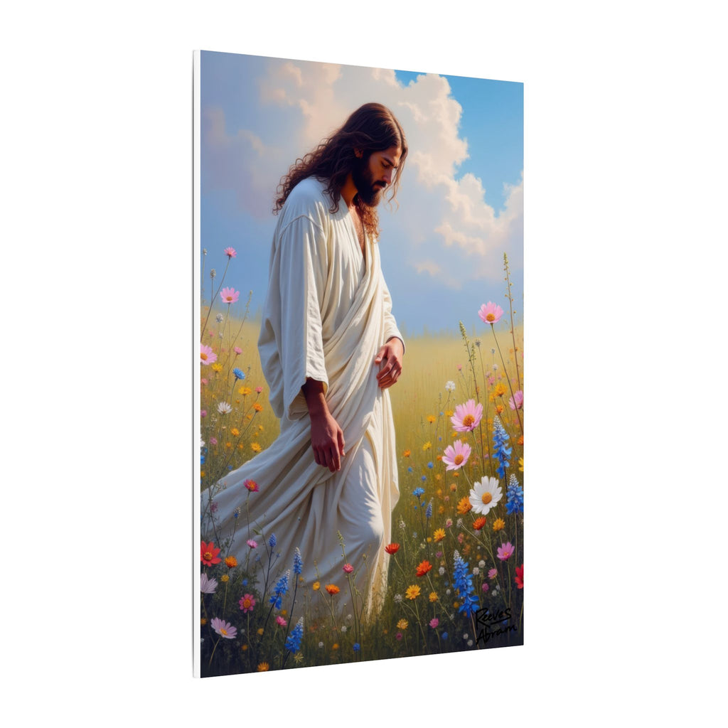 Jesus Among Wildflowers | 24" x 36" Canvas (Vertical) | Christian Wall Art | Home Decor