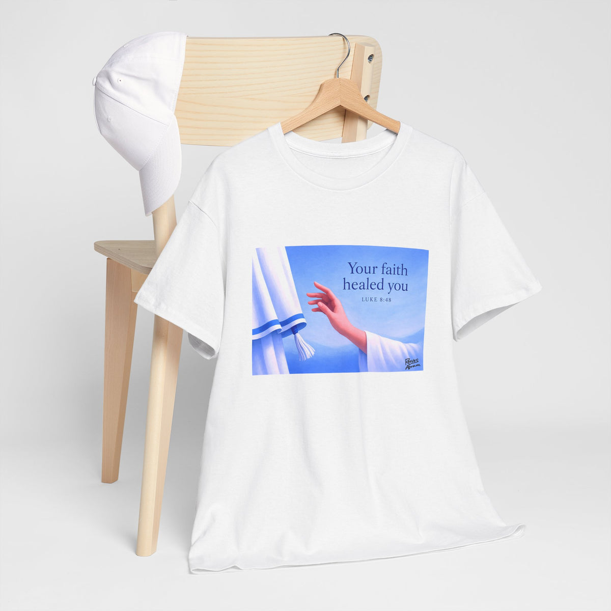Your Faith Healed You (Luke 8:48) - T-Shirt | Religious Inspirational Tee, Jesus in Bible Artwork