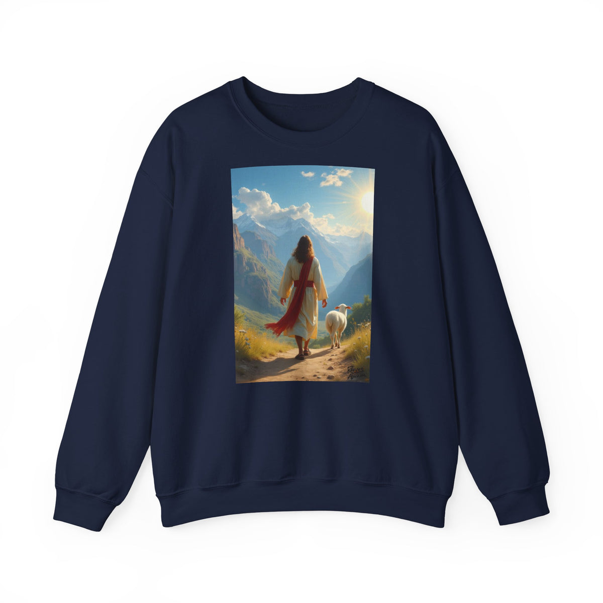 Jesus and the Lost Lamb | Crewneck Sweatshirt | Christian Art | Faith-Inspired