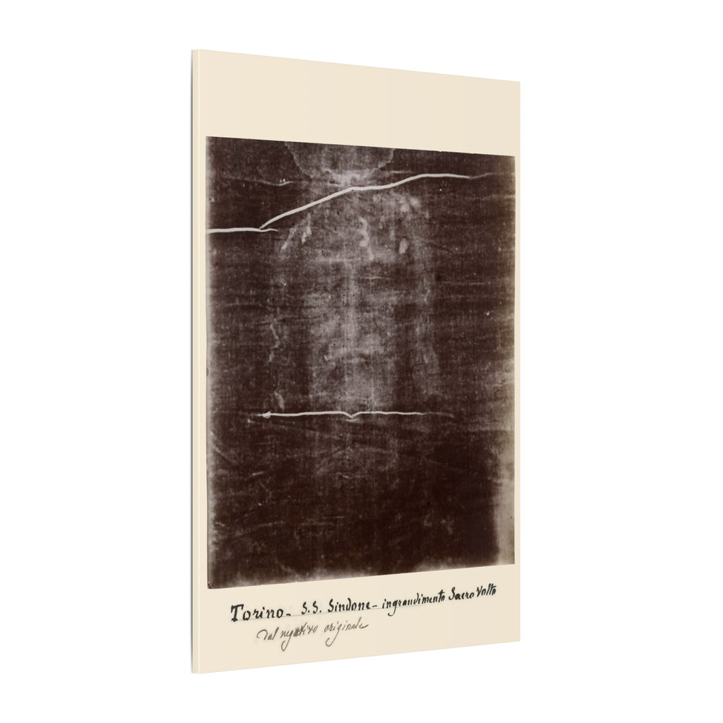 The Holy Face of Jesus - Shroud of Turin 1898 | 24" x 36" Canvas (Vertical) - Secondo Pia Historic Photographic Negative - Vintage Christian Art