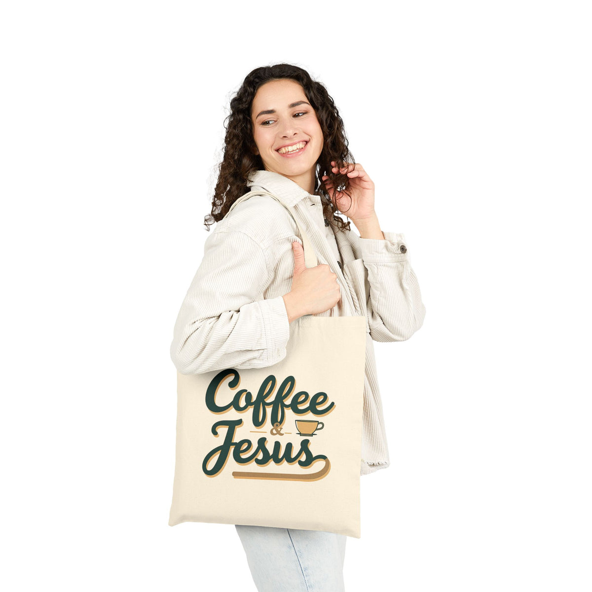 Coffee and Jesus - Canvas Tote Bag - Simple Morning Rhythm