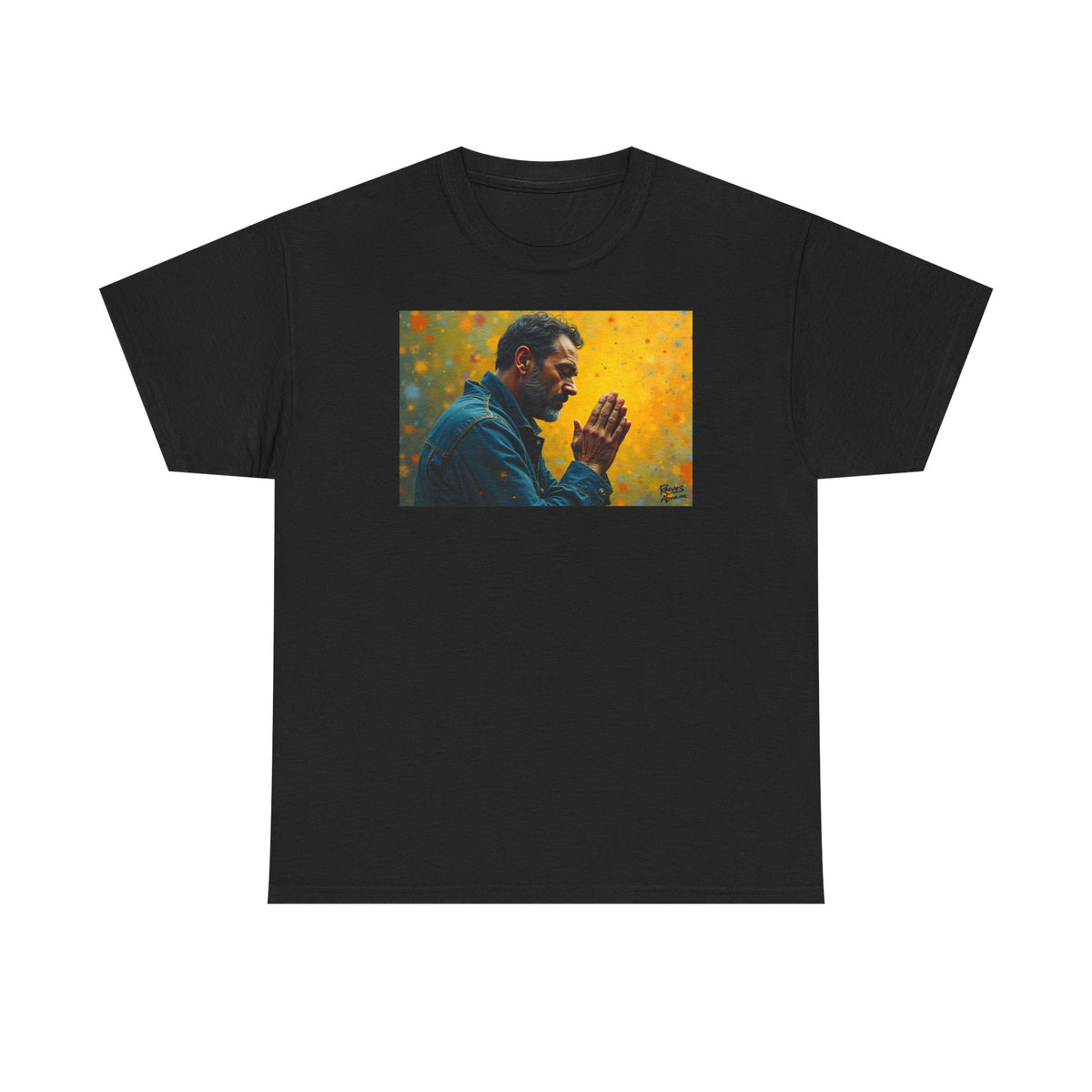 Man in Prayer - T-Shirt | Religious Inspirational Tee, Prayer Artwork