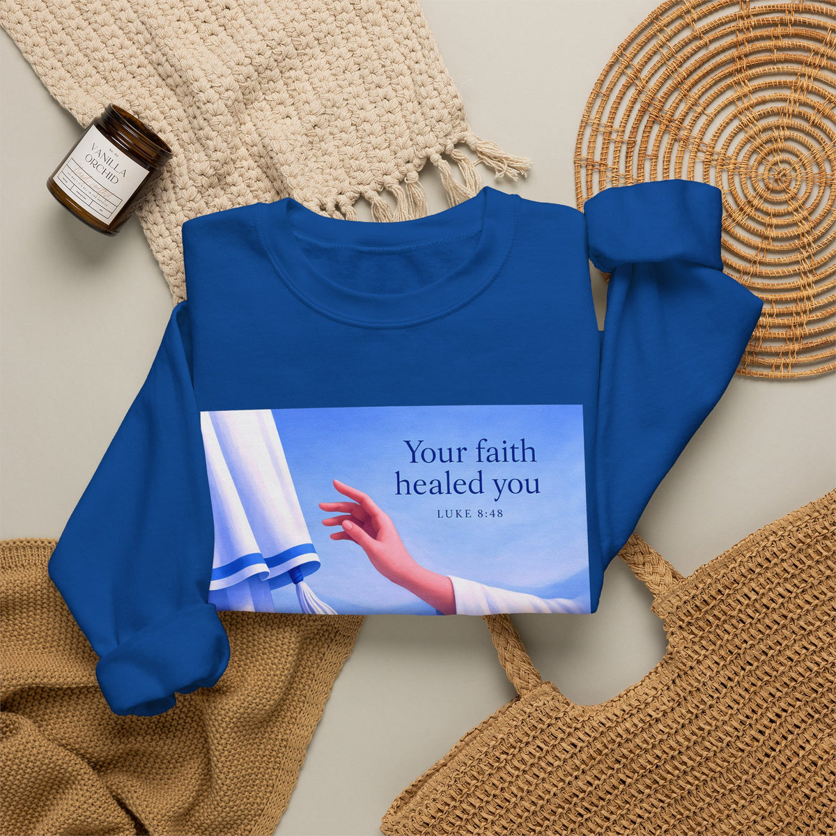 Your Faith Healed You (Luke 8:48) - Crewneck Sweatshirt | Bible Art